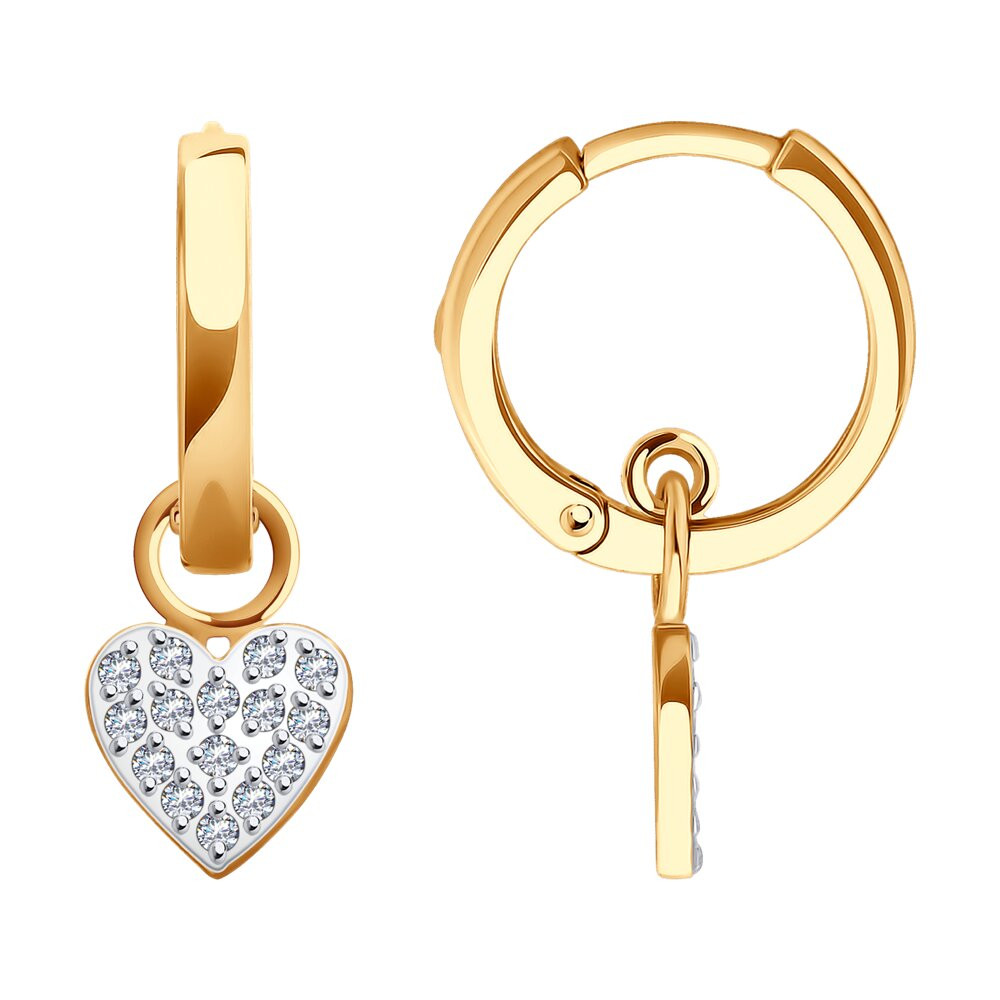 Серьги золотые пробы 585 с фианитом