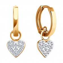 Серьги золотые пробы 585 с фианитом