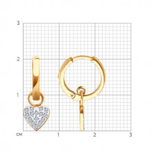 Серьги золотые пробы 585 с фианитом