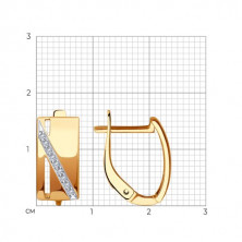 Серьги золотые пробы 585 с фианитом
