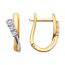 Серьги золотые пробы 585 с фианитом