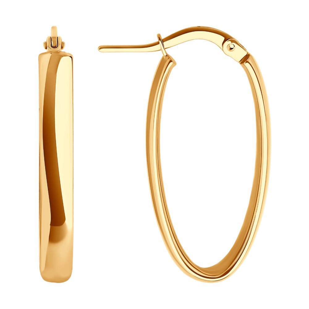 Серьги конго золотые пробы 585 без вставок