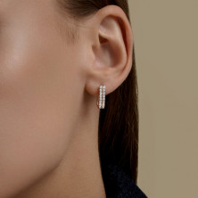 Серьги конго золотые пробы 585 с фианитом