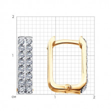 Серьги конго золотые пробы 585 с фианитом