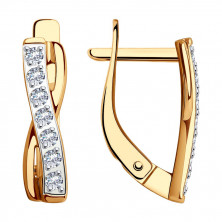 Серьги золотые пробы 585 с фианитом