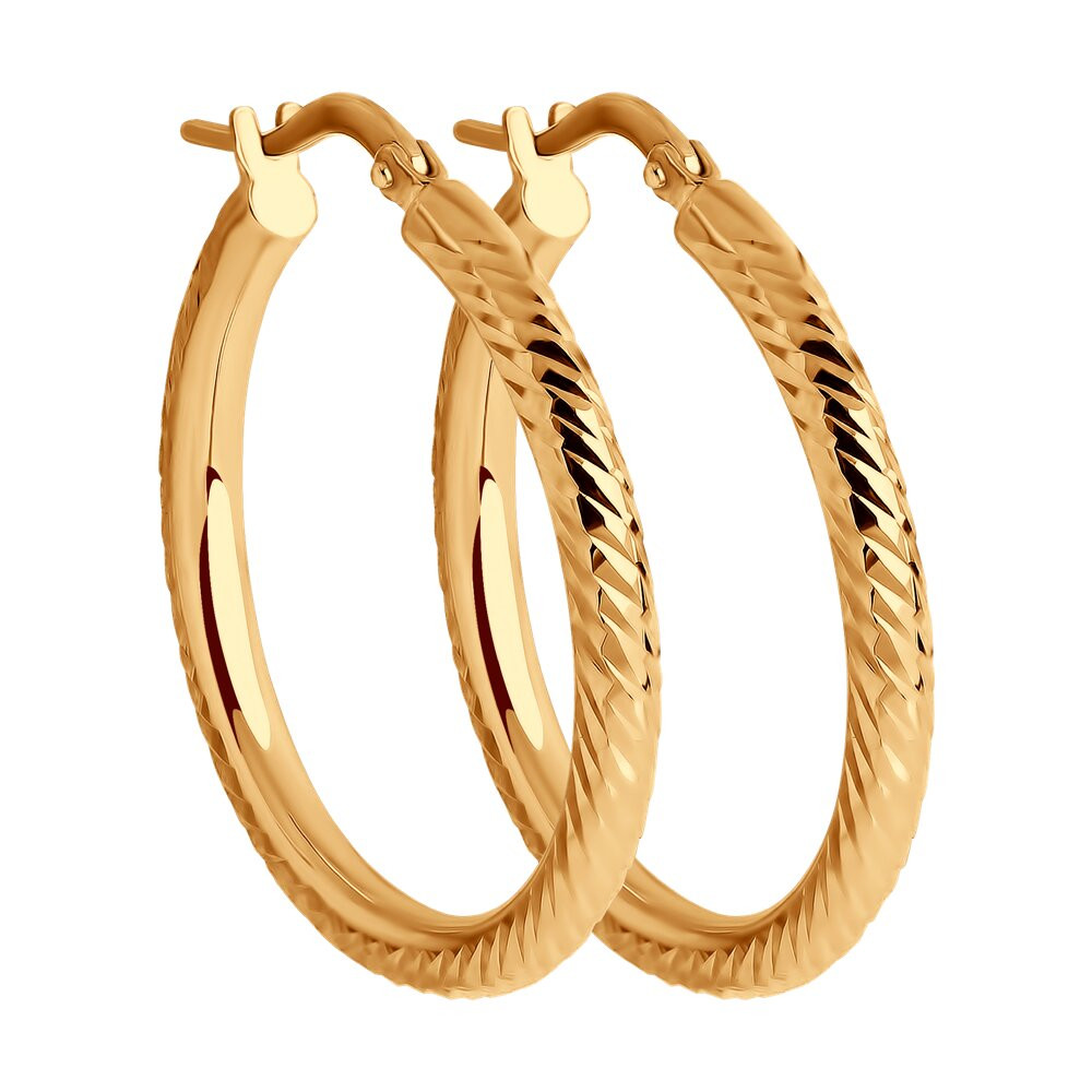 Серьги конго золотые пробы 585 без вставок