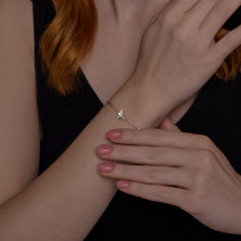 Браслет золотой пробы 585 с фианитом