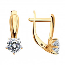 Серьги золотые пробы 585 с фианитом