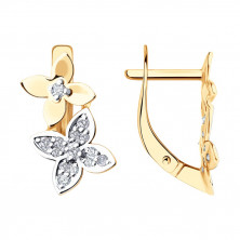 Серьги золотые пробы 585 с фианитом