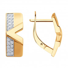 Серьги золотые пробы 585 с фианитом