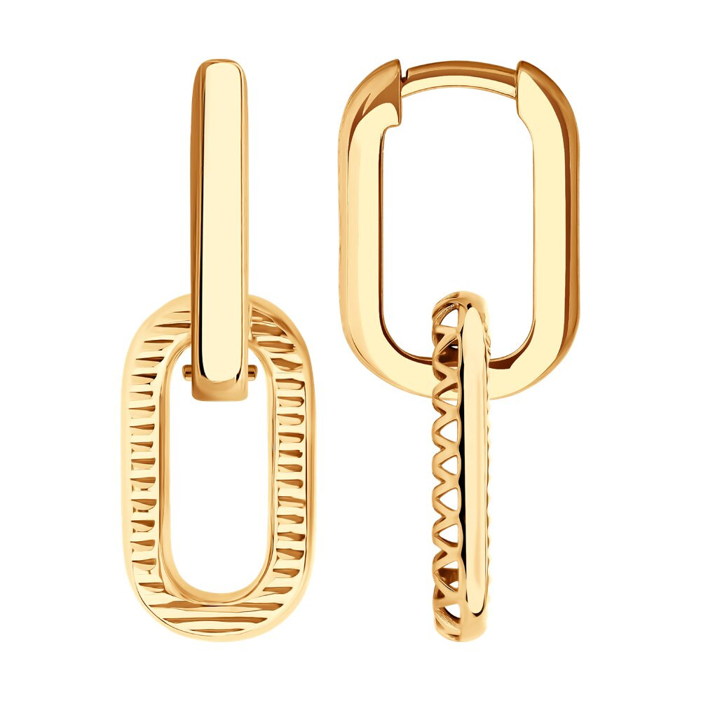 Серьги золотые пробы 585 без вставок