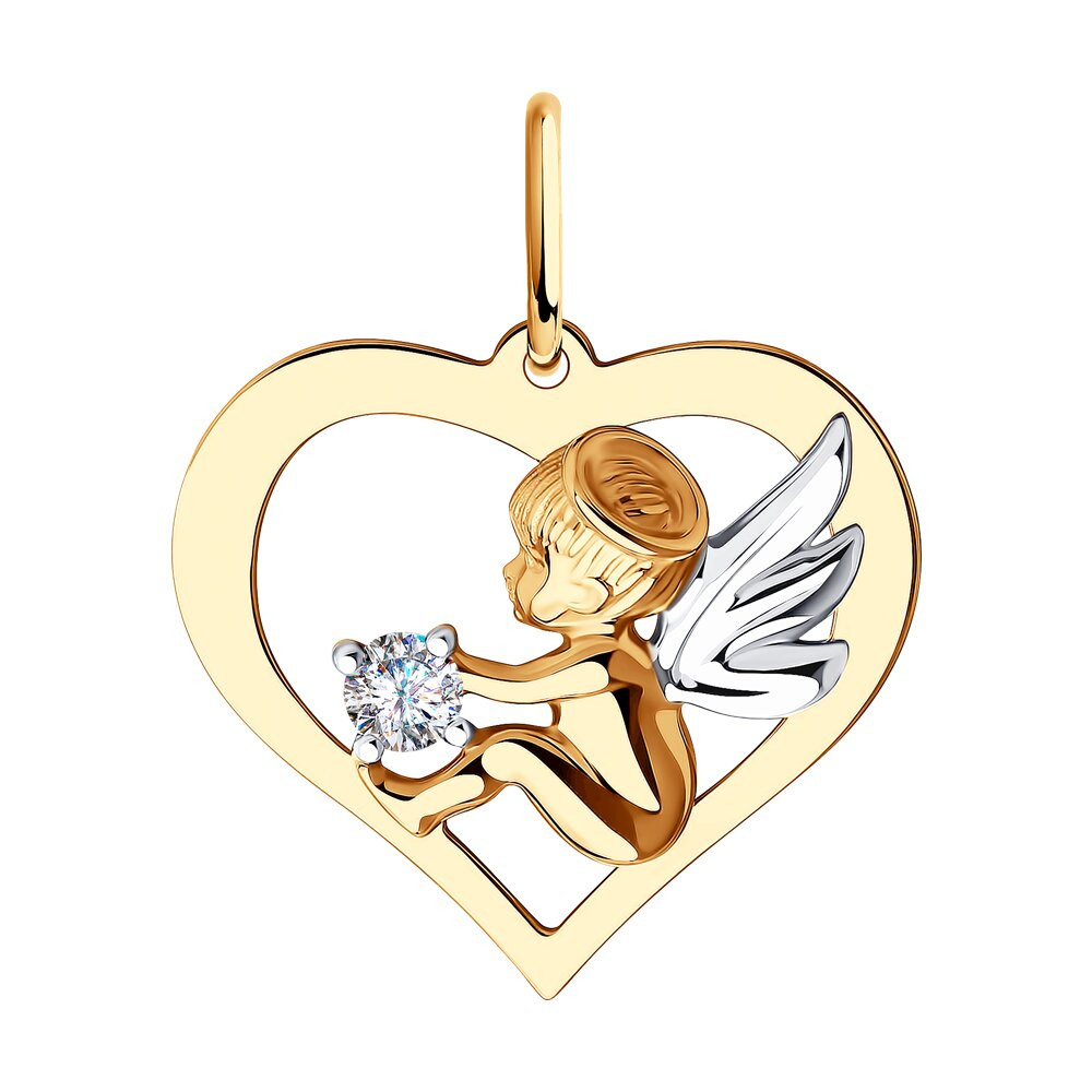 Подвеска золотая пробы 585 с фианитом