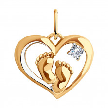 Подвеска золотая пробы 585 с фианитом