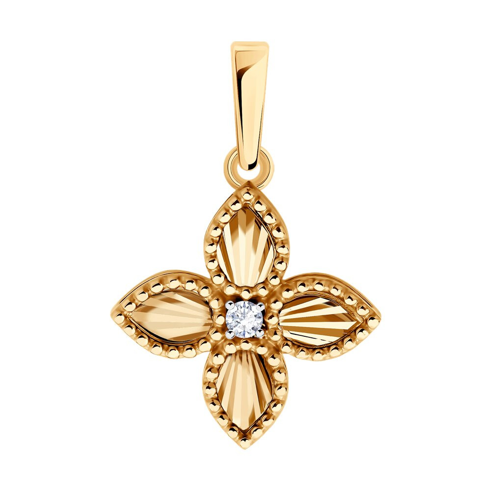 Подвеска золотая пробы 585 с фианитом